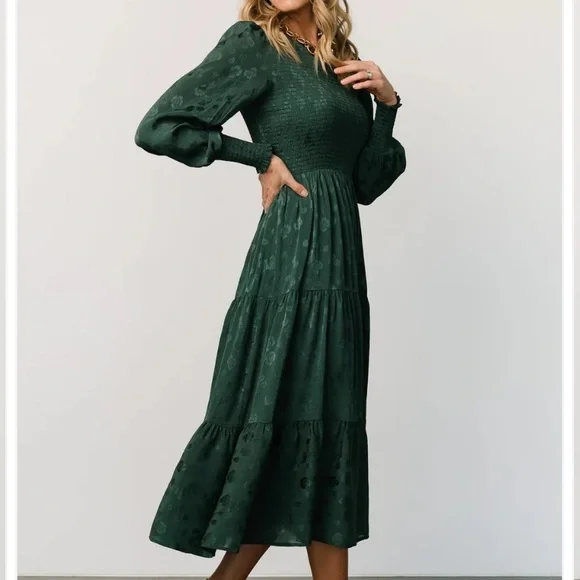 Baltic Born Dark Green Long Sleeve Dress - Picture 4 of 14